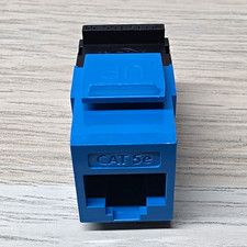 Leviton GigaMax Cat 5e RJ-45 Connector T568A/B Blue/Black 5G108-BL5 picture