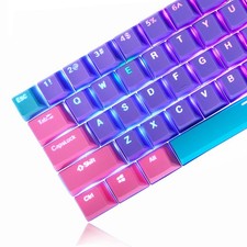 PBT Backlit Keycaps Set for 60% Mechanical Gaming Keyboard Violet 87/104 picture