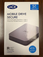 LaCie Mobile Drive Secure 5TB USB-C External HDD, Encryption, Silver picture