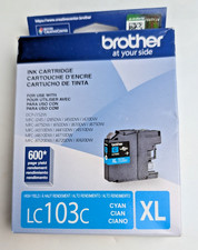 Brother Genuine LC103C High-Yield Cyan Blue Ink Cartridge XL 600+ pages picture