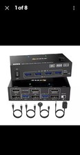 8K HDMI KVM Switch 2 Monitors 2 Computers 8K@60Hz 4K@144Hz, MLEEDA USB 3.0 Du... picture