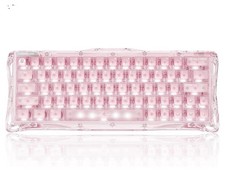 GravaStar V60 Hidden Magnetic Axis Keyboard RGB Light Effect Transparent Pink picture