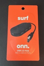 Surf Onn USB 2.0 Hub w/ 4 USB 2.0 Ports - Black - NIP picture