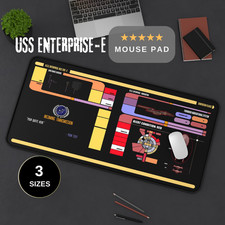 Star Trek LCARS Mousepad, USS Enterprise E Desk Mat I Gaming Pad, Trekkie Gift picture