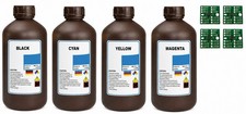 (4 LITERS) INK REFILL PREMIUM COMPATIBLE MIMAKI UV CURE LUS 170 + 4 CHIP picture