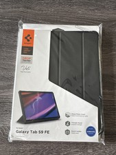 Spigen Core Armor Pro Galaxy Tab S9 FE Vegan Faux Leather Drop Test Black Case picture