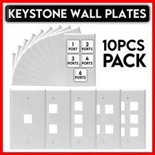 Keystone Wall Plate RJ45 Network Keystone Jack Face Plate White Wallplate 10 PCS picture