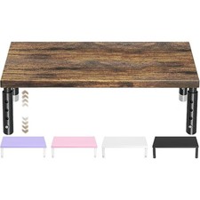Adjustable Wood Computer Monitor Stand Riser, Office Desk Organizer and picture
