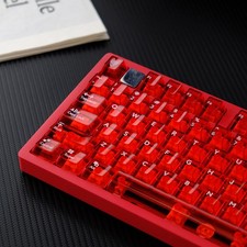 114 Keys Transparent Keycaps PC Cherry Profile Red Crystal Clear Keycap Set picture