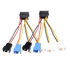 2Pcs Large 4-pin to Small 4/3-pin Fan Speed Control Cable, 1-to-4 Splitter, 3... picture