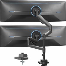 VIVO Pneumatic Dual Ultrawide Computer Monitor Desk Mount with Extension Pole picture