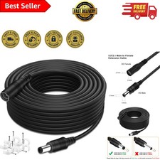 Extend Your Power: 33ft DC Power Extension Cable 2.1mm x 5.5mm for Versatile Use picture