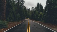 Landscape forest trees road wet sign Custom Gaming Mat Desk picture