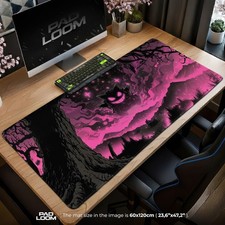 Gengar Mouse Pad Pink Aesthetic Desk Mat, Spooky Pokémon Gaming Pad Accessories picture
