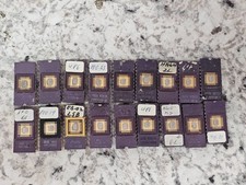 18 Vintage AMI M1702A UV EPROMs Gold Ceramic Windowed 1970s Memory ICs picture