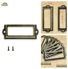 Antique Label Holder 3.3 Inch 30 Pcs Bronze Iron for Organizing Cabinets picture