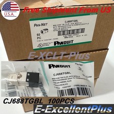 100PCS For Panduit CJ688TGBL GigaTX Cat6 8Position RJ45 Network Jack Module USA picture