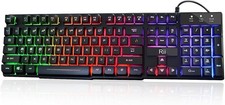 Rii RK100+ Multiple Color Rainbow LED Backlit Large Size USB Wired Mechanical picture