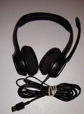 Logitech Logi Headphone Headset Wired Black USB Padded Ears Volume Control A8  picture
