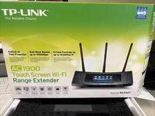 TP-LINK RE590T - AC1900 Touch Screen Wi-Fi Range Extender Open Box W/Antenna picture