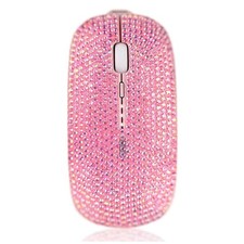 Pink Colorful Bling Luxury Crystal Rhinestone 2.4G Wireless Mouse For Girl picture
