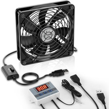 USB Fan 140Mm with Digital Temperature Controller, 5V USB Powered PC picture