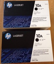 2 Genuine Factory Sealed Original HP 10A Toners Black Boxes Q2610A picture