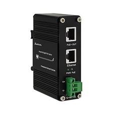 30W Industrial Gigabit Poe+ Injector 12-48V Dc 802.3Af/At Din Rail Rj45 picture