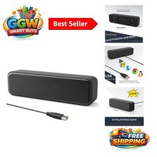 Sleek Black USB Computer Speakers – Effortless Setup with Superior Sound Quality picture