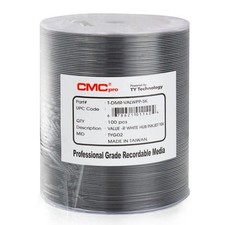 100 JVC Taiyo Yuden CMC Pro 16X White Inkjet Printable Value DVD-R Disc picture