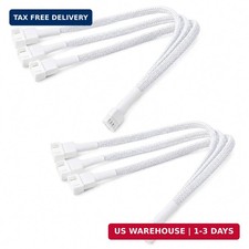 2 Pack 4 Pin PWM Fan Splitter Cable, White picture