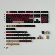 173 Keys Double Shot Keycaps Cherry Profile Red Samurai Keycaps Set Fit for 6... picture