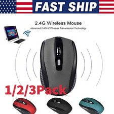 2 Wireless Optical Mouse Mice 2.4GHz USB Receiver For Laptop PC Computer DPI USA picture