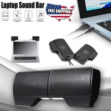 Portable Clip-On Computer Speakers Stereo USB Power Sound Bar Desktop Laptop PC picture