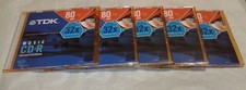 TDK 80-Minute CD-R Disc, Never Used 5 pack Unused Bundle  Orange Cases picture