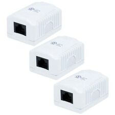 3 Pcs 1 Port Cat5e RJ45 Network LAN Ethernet Cable Wall Surface Mount Box White picture