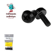 StarTech 100-Pack M6 12mm Rack Mounting Screws, 19in/10in, Black, TAA picture