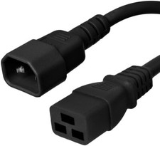 10 PACK LOT 3ft IEC C14 - C19 Black Power Cord 14AWG 15A/1875W 100-250V 1M picture