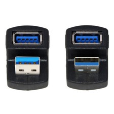 Cablecy  1Set Up Down Angled USB 3.0 Adapter A Male Female Extension 180 Degree picture