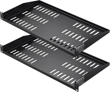 2PCS 1U Server Rack Shelf, Universal Vented Rack Mount Cantilever Tray for 19 In picture