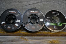 Overture 3D Printer Filament 1.75mm 1kg PETG Spools Lot 3 Black White Glow PLA+ picture