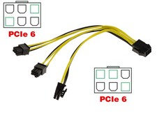 PCIe Adapter Cable 6 Pin Female To 3X PCI-E 6 Pin Male - 20Cm picture