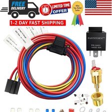 Electric Fan Relay Kit 12V 60 AMP Electric Radiator Cooling Waterproof Fan Re... picture
