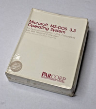 Microsoft MS-DOS MSDOS 3.3 Operating System Big Box Parcorp OEM - NEW SEALED picture