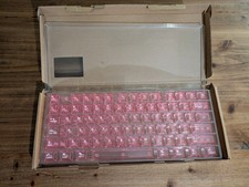 Crystal Clear Keyboard Keycaps Transparent PC Cherry Profile Pink Keycap Set. picture