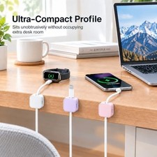 10 Pack Magnetic Cable Clips Cord Organizer Holder Adhesive Wire Management picture