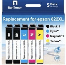822XL 822xl Ink Cartridges 5Pack ForT822XL Workforce Pro WF-4820 WF-4834 WF-3820 picture