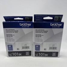 Genuine Original Brother LC101BK Ink Cartridges This is a lot of 2 cartridges picture