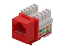 100 Lot CNAweb Cat6 RJ45 Punchdown Keystone Network Jack, 110 Style, Red picture
