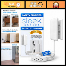 Ultra-Thin Outlet Concealer Kit, Flat Extension Cord & Power Strip, Cord Managem picture
